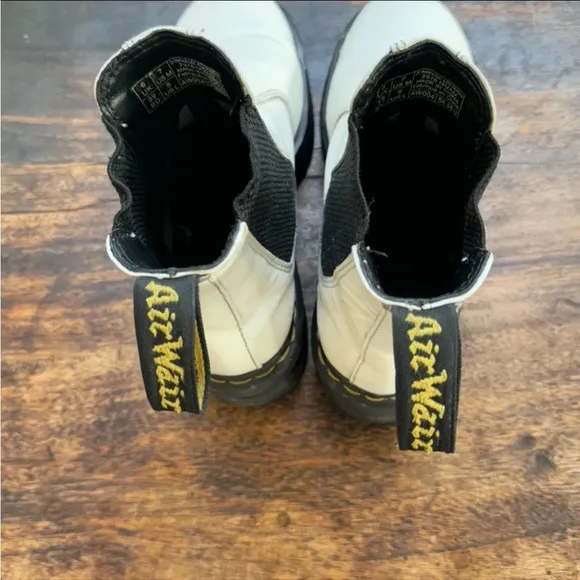 White platform doc martens Chelsea slip on size women’s 8 or mens 7