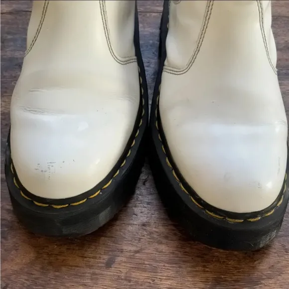 White platform doc martens Chelsea slip on size women’s 8 or mens 7