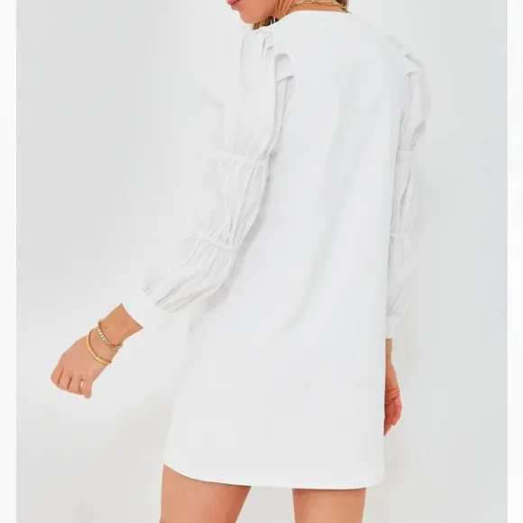 White Poplin Long Sleeve Willa Mini Knit DressHYACINTH HOUSE