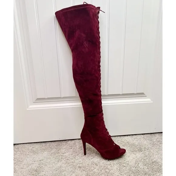 Wild Diva Wine Over the knee boots 8.5     #32