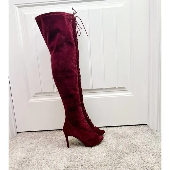 Wild Diva Wine Over the knee boots 8.5     #32