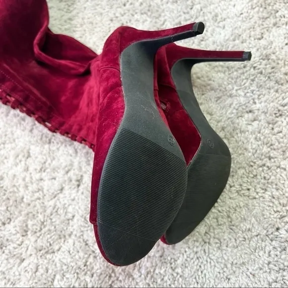 Wild Diva Wine Over the knee boots 8.5     #32