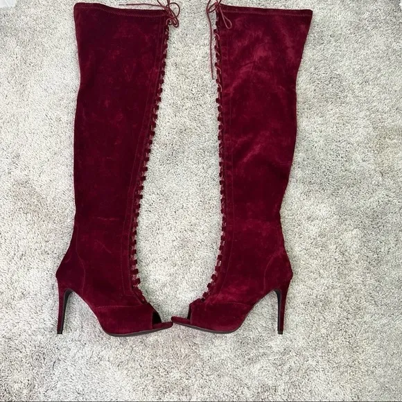 Wild Diva Wine Over the knee boots 8.5     #32