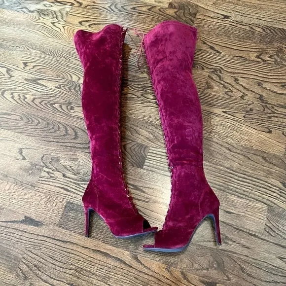 Wild Diva Wine Over the knee boots 8.5     #32
