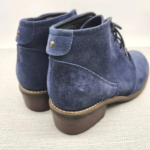 Wolky Erne Size 40 Blue Suede Ankle Boots Women Comfort Replacement Insoles