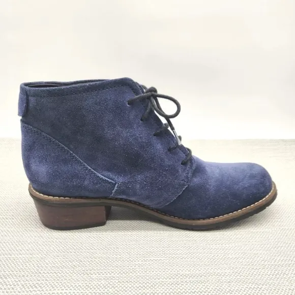 Wolky Erne Size 40 Blue Suede Ankle Boots Women Comfort Replacement Insoles