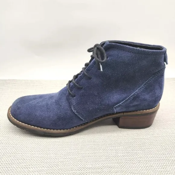 Wolky Erne Size 40 Blue Suede Ankle Boots Women Comfort Replacement Insoles