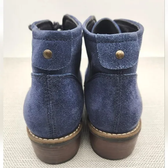 Wolky Erne Size 40 Blue Suede Ankle Boots Women Comfort Replacement Insoles