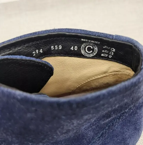 Wolky Erne Size 40 Blue Suede Ankle Boots Women Comfort Replacement Insoles
