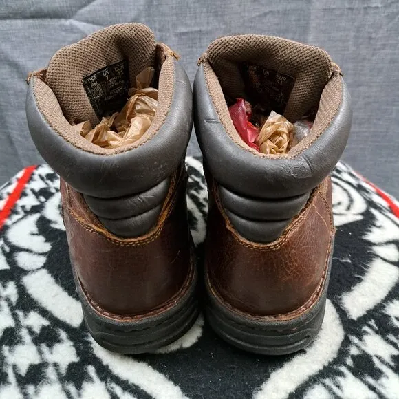 Wolverine all leather dura shock work boots Men Leather Brown Size 8