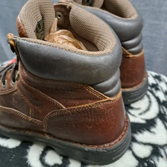 Wolverine all leather dura shock work boots Men Leather Brown Size 8
