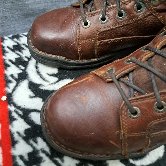 Wolverine all leather dura shock work boots Men Leather Brown Size 8