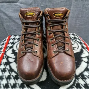Wolverine all leather dura shock work boots Men Leather Brown Size 8