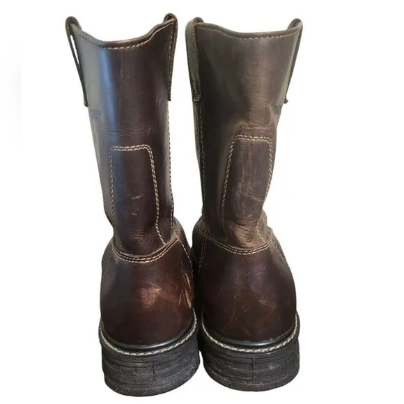 Wolverine Leather Mens 10 inch Slip Resistant Work Boots Mock Toe, 13 W08690