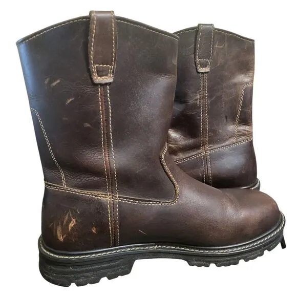 Wolverine Leather Mens 10 inch Slip Resistant Work Boots Mock Toe, 13 W08690