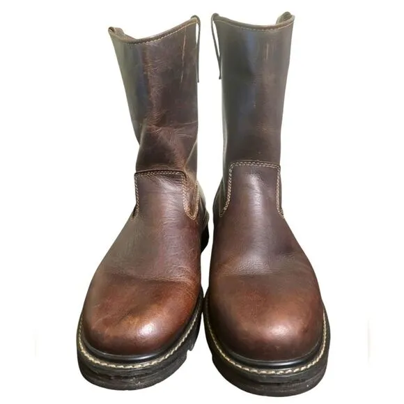 Wolverine Leather Mens 10 inch Slip Resistant Work Boots Mock Toe, 13 W08690