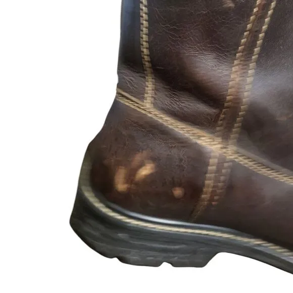 Wolverine Leather Mens 10 inch Slip Resistant Work Boots Mock Toe, 13 W08690