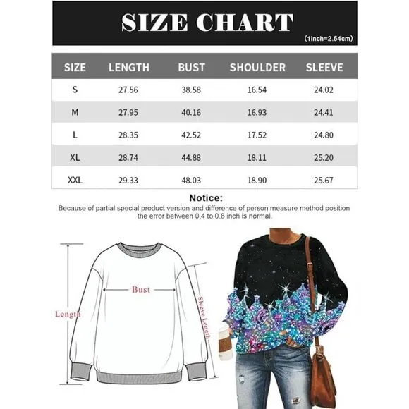 Women Black Sweater Xmas Tree Sequin Top Winter Crewneck Family Holiday Outfits