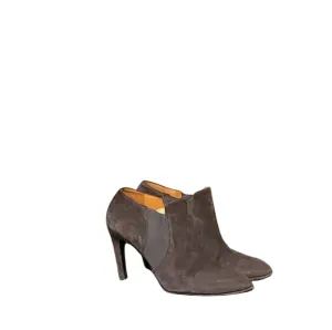 Women Vintage Brown Suede Booties By Via Spiga Size 9.5M/Women Designer Boots/ W