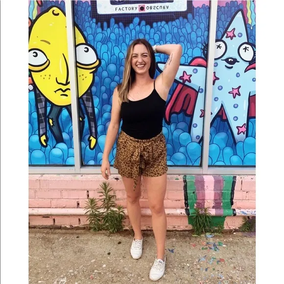 Women’s Animal Print High Rise Tie Waist Shorts