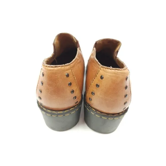Womens BOC Born Concept Brown Leather Low Studded Western Boots Size 7.5 M