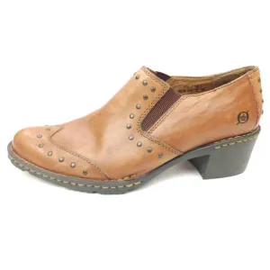 Womens BOC Born Concept Brown Leather Low Studded Western Boots Size 7.5 M