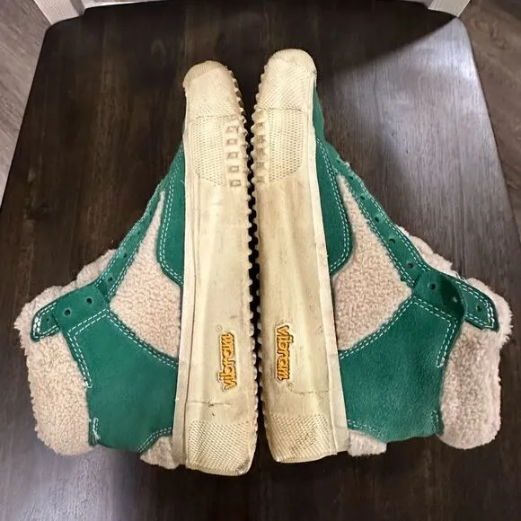 Women’s Brandblack Capo Faux Shearling Hightop Sneakers ‘Green’ size 8.5