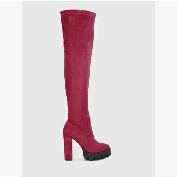Women's Burgundy Over-the-Knee Boots