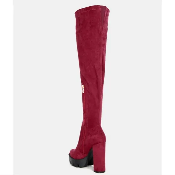 Women's Burgundy Over-the-Knee Boots