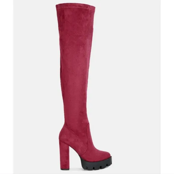 Women's Burgundy Over-the-Knee Boots