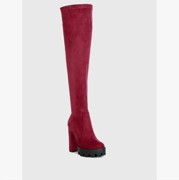 Women's Burgundy Over-the-Knee Boots