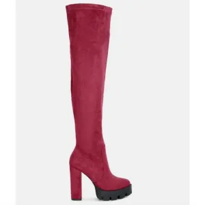 Women's Burgundy Over-the-Knee Boots