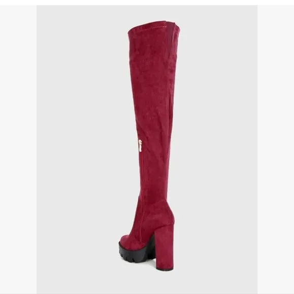 Women's Burgundy Over-the-Knee Boots