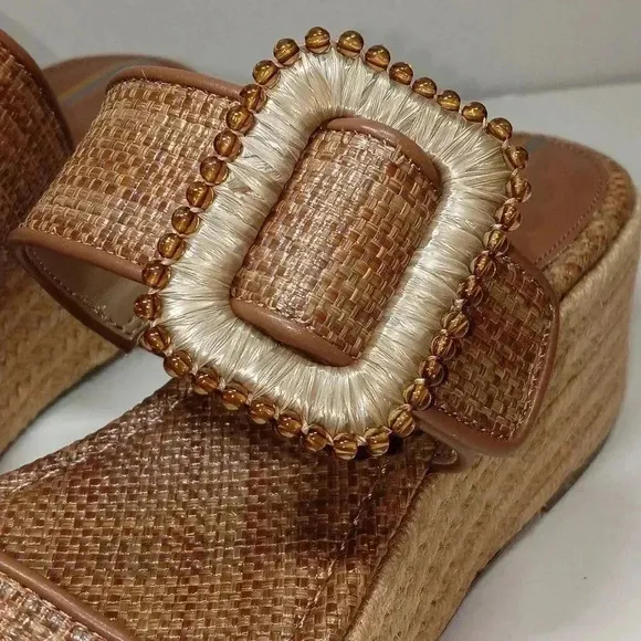 Women's Chase Wedge Sandals Cuoio Weave sz 7.5
