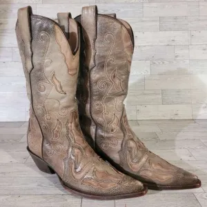 Women's Corral Tobacco Sharpey Western Brown Leather Rodeo Cowboy Boots Size 6.5