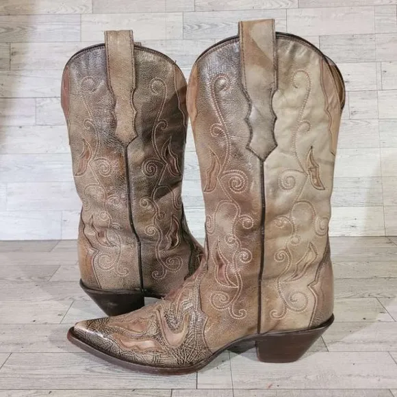 Women's Corral Tobacco Sharpey Western Brown Leather Rodeo Cowboy Boots Size 6.5