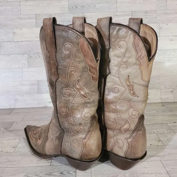 Women's Corral Tobacco Sharpey Western Brown Leather Rodeo Cowboy Boots Size 6.5