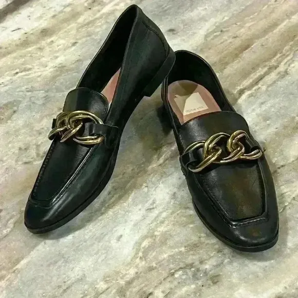 Women’s DOLCE VITA Crys Black Leather loafers/flats. Size 7
