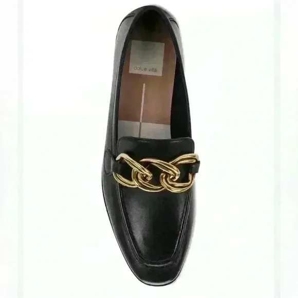 Women’s DOLCE VITA Crys Black Leather loafers/flats. Size 7