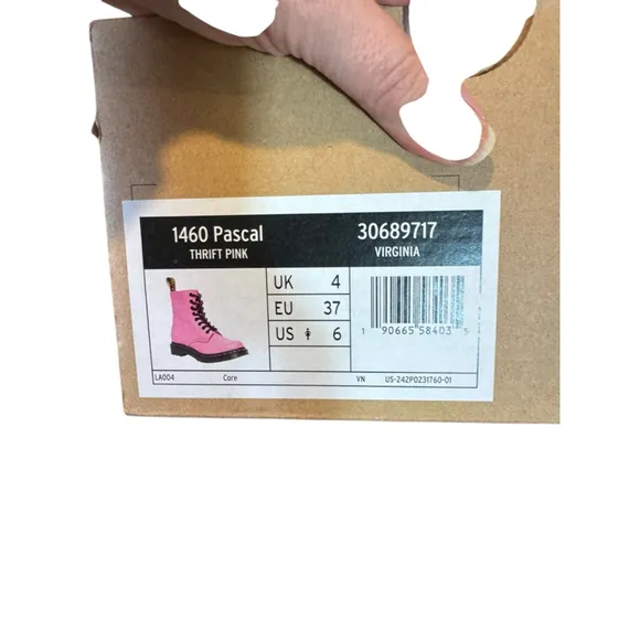 Women's Dr. Martens 1460 Pascal Boots Size 6 Thrift Pink Leather