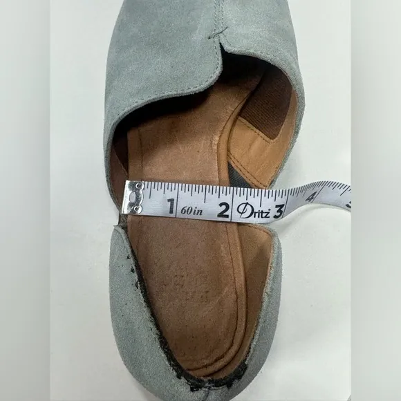 Women’s Frye Nolan D’orsay Seam Size 8 Light Blue Suede Flat Slip On Shoes