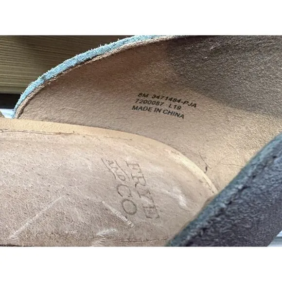 Women’s Frye Nolan D’orsay Seam Size 8 Light Blue Suede Flat Slip On Shoes