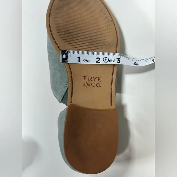 Women’s Frye Nolan D’orsay Seam Size 8 Light Blue Suede Flat Slip On Shoes