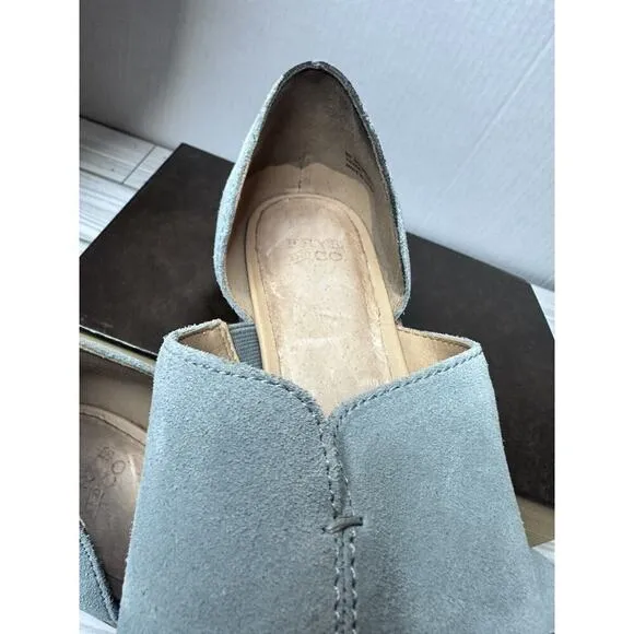 Women’s Frye Nolan D’orsay Seam Size 8 Light Blue Suede Flat Slip On Shoes