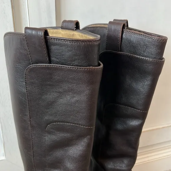 Women’s Frye Paige Tall Riding Boots 6.5 Dark Brown Classy Slip On