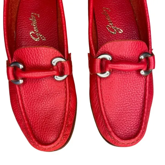 Womens Guido 1952 Red Leather Loafers Size 6