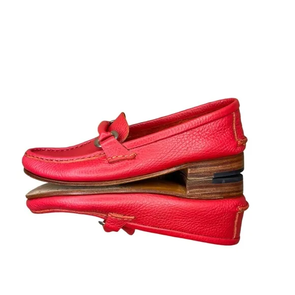 Womens Guido 1952 Red Leather Loafers Size 6