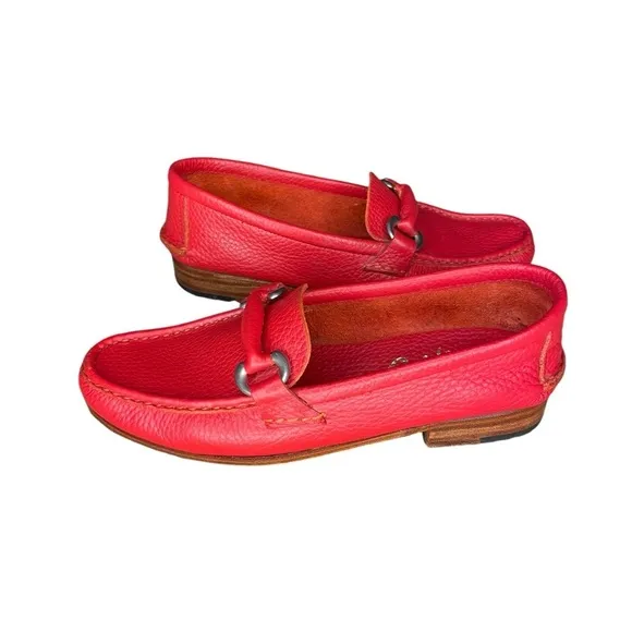 Womens Guido 1952 Red Leather Loafers Size 6