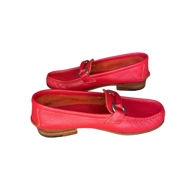 Womens Guido 1952 Red Leather Loafers Size 6