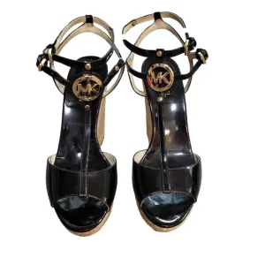 Women's Michael Kors Black Wedge Sandals Size 8.5